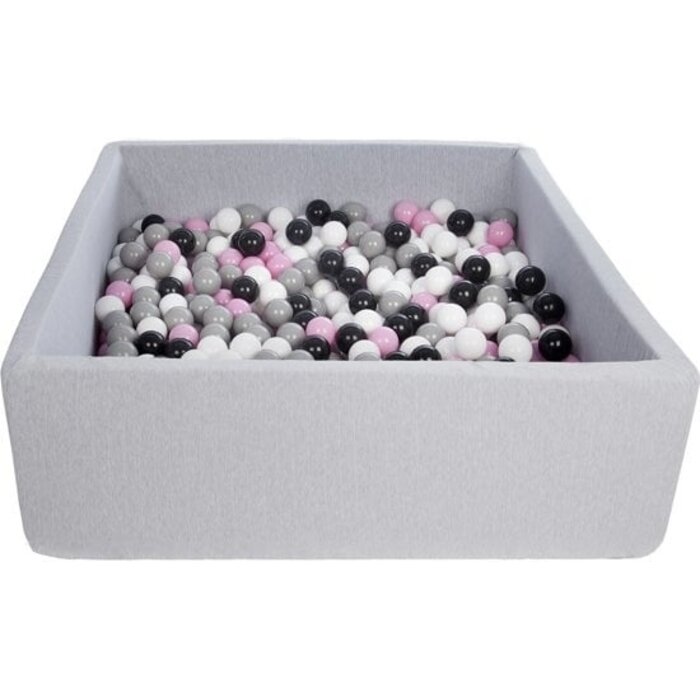 Viking Choice Bällebad 120x120 cm mit 600 Bällen - Weiß/Rosa/Grau/Schwarz - bis zu 40% Rabatt