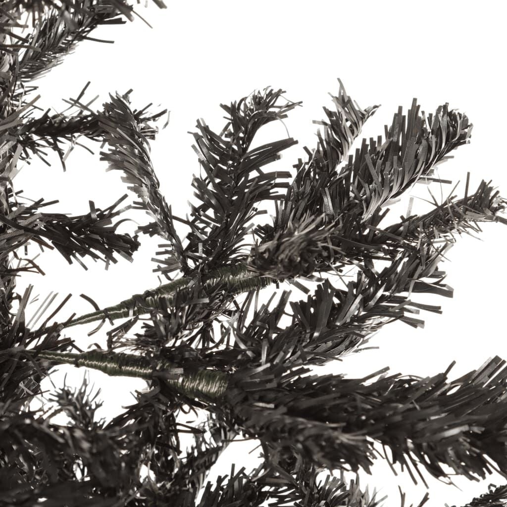 Vidaxl Schmaler Weihnachtsbaum 240 cm Schwarz - PVC - bis zu 31 % sparen