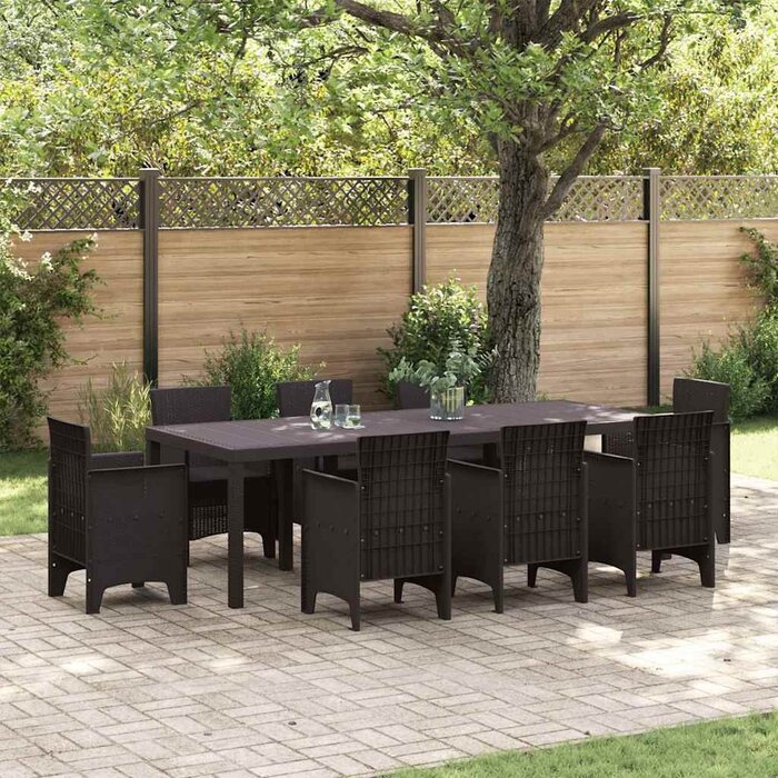 Vidaxl Großer Gartentisch Poly-Rattan 250x100cm - Braun - bis zu 35% Rabatt
