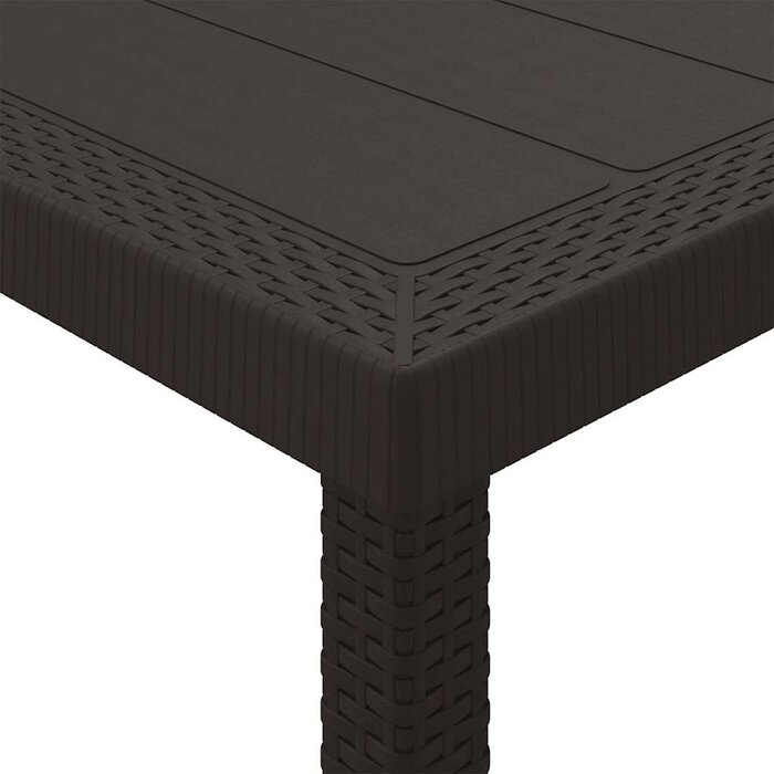 Vidaxl Großer Gartentisch Poly-Rattan 250x100cm - Braun - bis zu 35% Rabatt