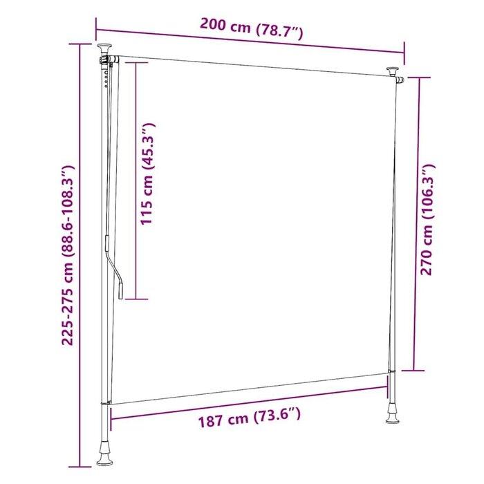 Vidaxl Vertikales Außenrollo 200x270 cm in Creme - jetzt bis zu 34% günstiger