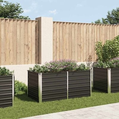 Vidaxl Hochbeet aus verzinktem Stahl 160x80x77cm - Anthrazit, sparen Sie bis zu 33%