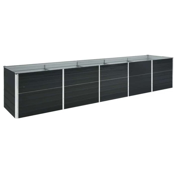 Vidaxl Großes Hochbeet 400x80x45cm Anthrazit - Verzinkter Stahl - bis zu 34% Rabatt