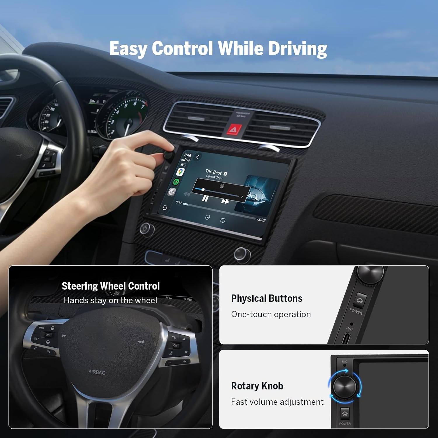 2-DIN Autoradio 7 Zoll QLED - Apple CarPlay & Android Auto - bis zu 35% Rabatt