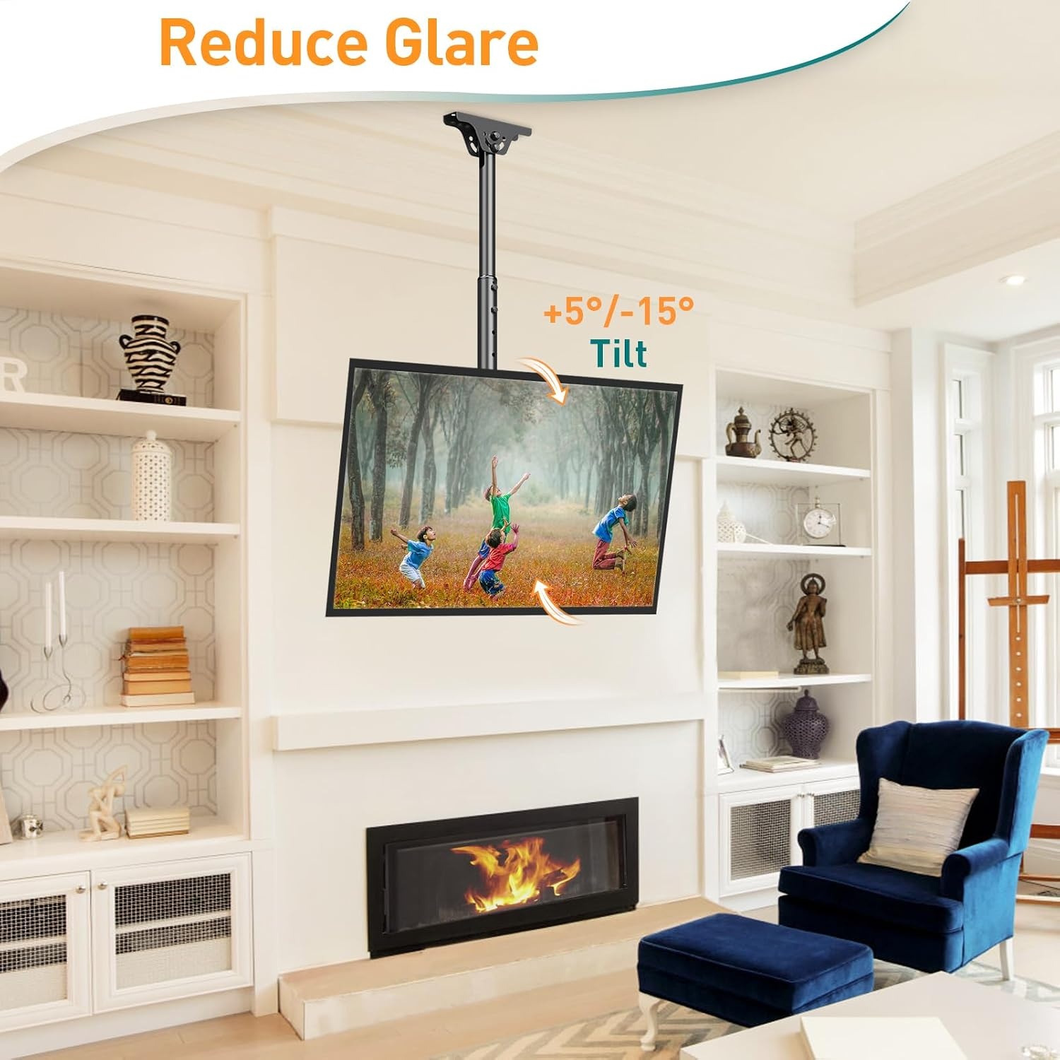 Flexible TV-Deckenhalterung bis 65 Zoll, neigbar & höhenverstellbar - bis zu 33%