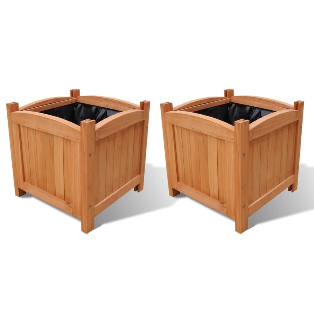 Vidaxl 2x Pflanzkübel aus Massivholz, 30x30x30 cm - bis zu 33% Rabatt