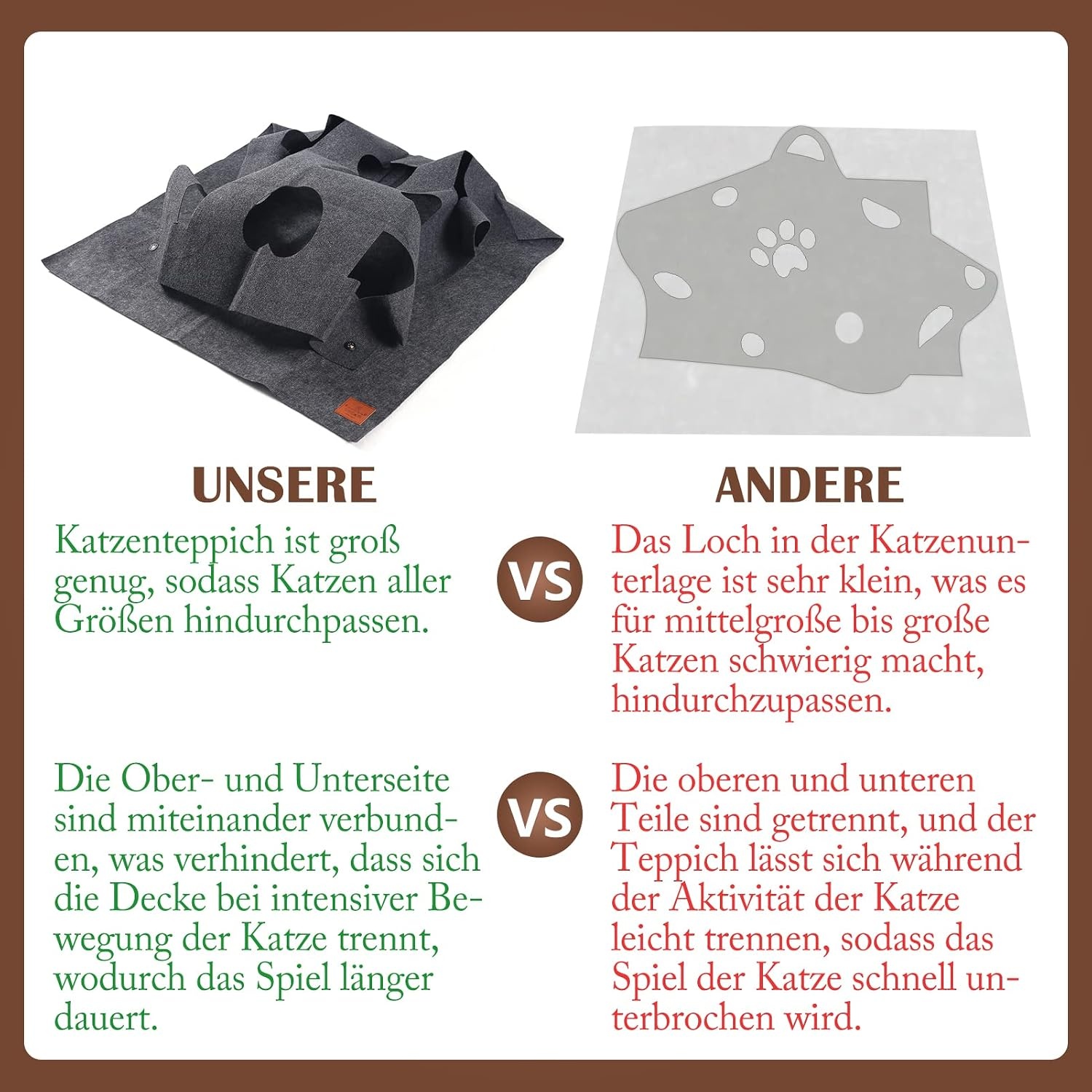 Interaktive Katzenspielmatte, 100x100 cm - jetzt bis zu 27% Rabatt sichern!