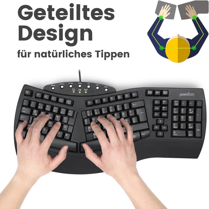 Ergonomisches Tastatur- & Maus-Set QWERTZ - Schwarz - bis zu 33% günstiger