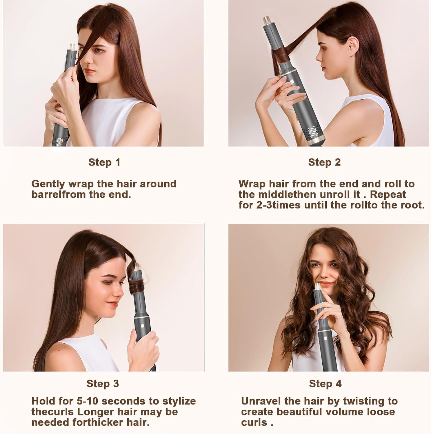 5-in-1 Warmluftbürste Set: Trocknen, Locken & Glätten - bis zu 33% reduziert