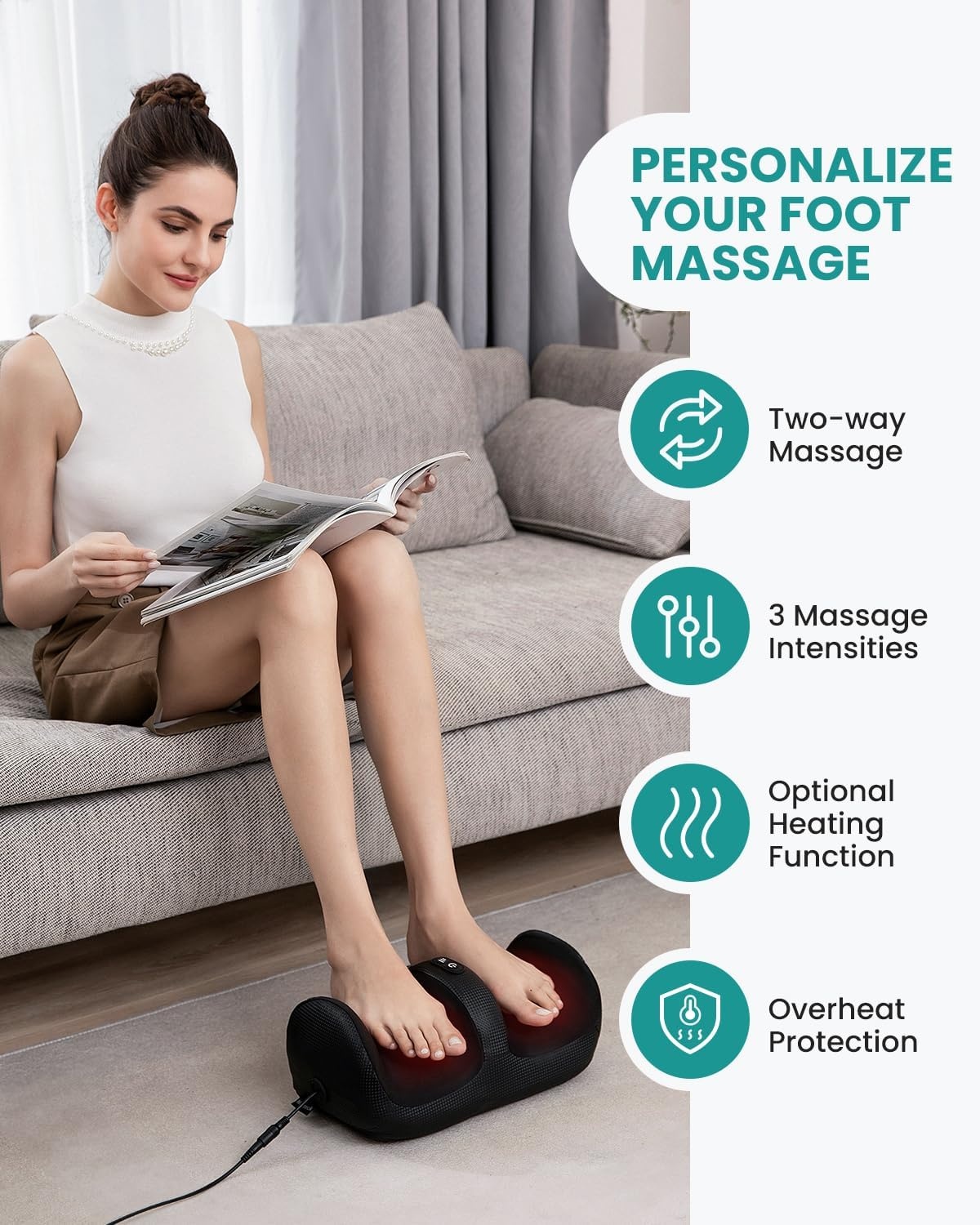 Shiatsu Massagegerät für Füße & Waden - Mit Wärmefunktion - bis zu 32% Rabatt