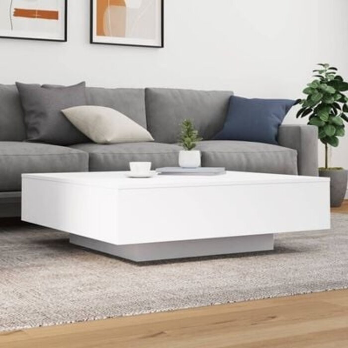 Vidaxl Moderner LED-Couchtisch 100x100 cm in Weiß - jetzt bis zu 46% günstiger