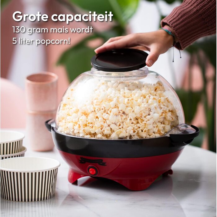 Retro Popcornmaschine 800W | 5 Liter Kapazität | Outlet-Deal bis zu 33% Rabatt