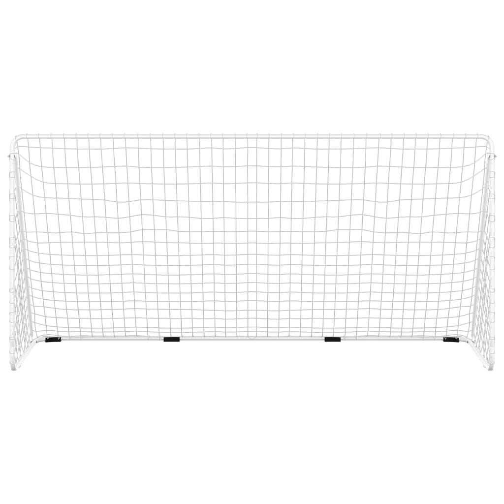 Vidaxl Großes Fußballtor 366x122x182cm - Weißer Stahl - Jetzt bis zu 42% sparen