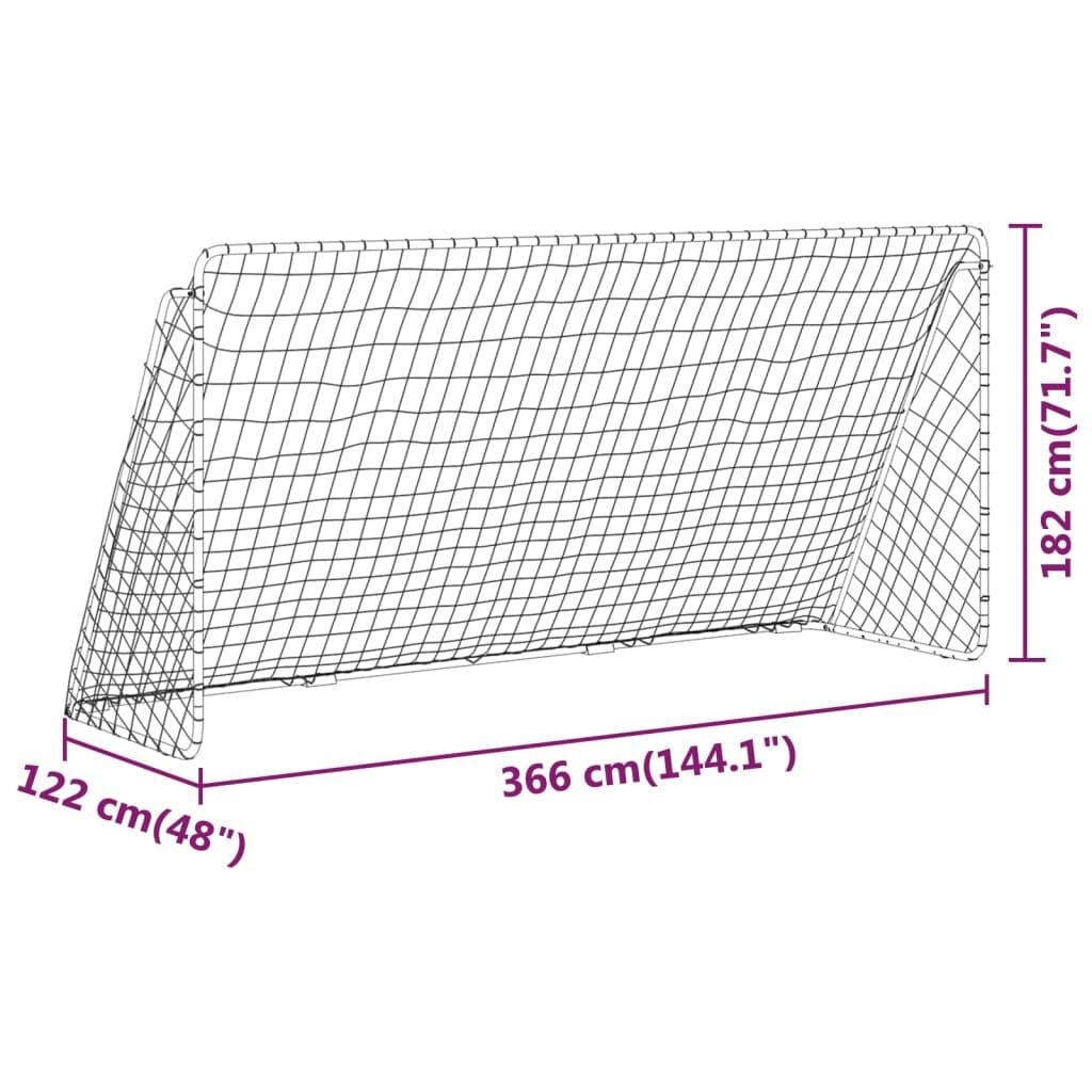 Vidaxl Großes Fußballtor 366x122x182cm - Weißer Stahl - Jetzt bis zu 42% sparen