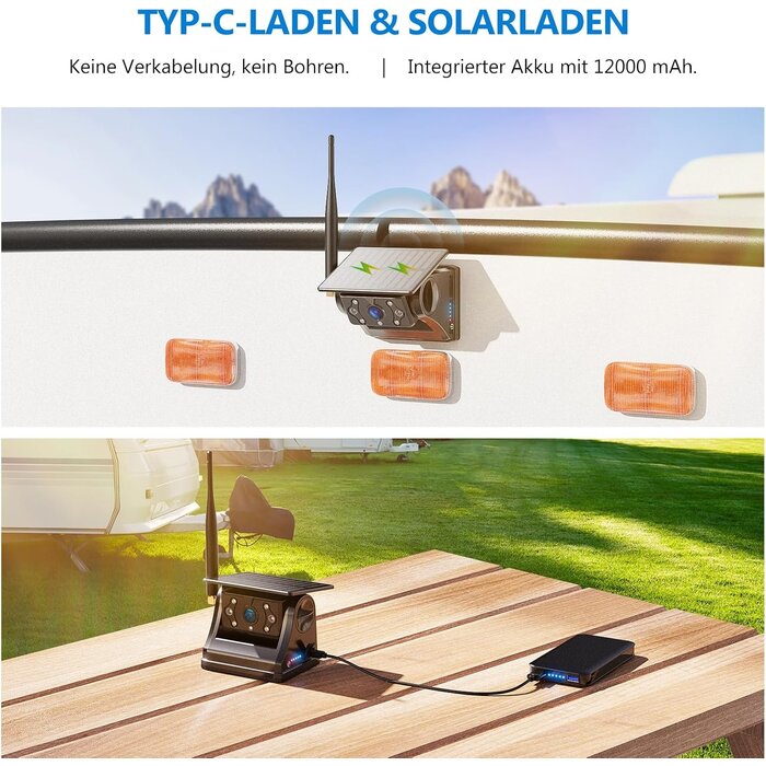 Drahtlose Solar-Rückfahrkamera 7 Zoll IPS - Outlet bis zu 35% Rabatt