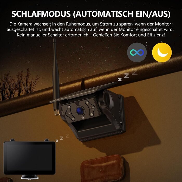 Drahtlose Solar-Rückfahrkamera 7 Zoll IPS - Outlet bis zu 35% Rabatt