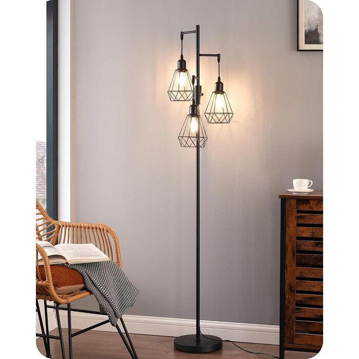 Industrielle Stehlampe, 3-flammig, dimmbar, 166 cm - bis zu 34% Rabatt