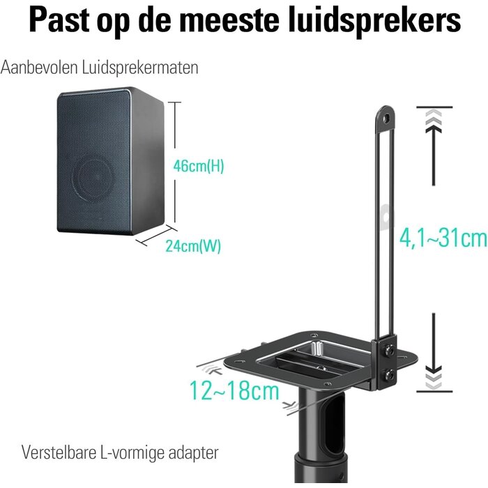 Lautsprecherständer Set: Höhenverstellbar bis 107,8 cm - jetzt bis zu 34% sparen