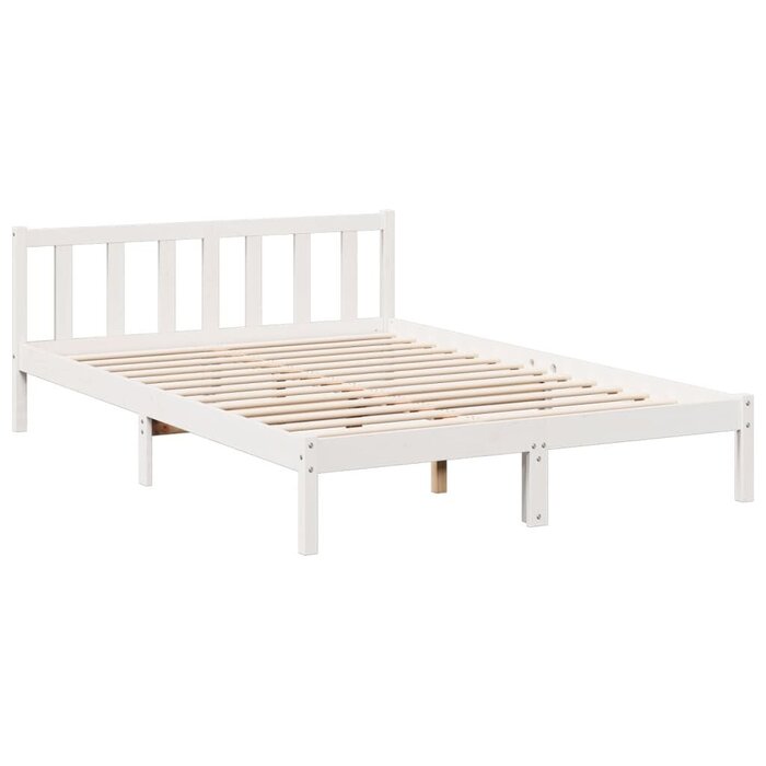 Vidaxl Bettgestell 160x220 cm Kiefer Massiv Weiß - Überlänge - bis zu 35% Rabatt