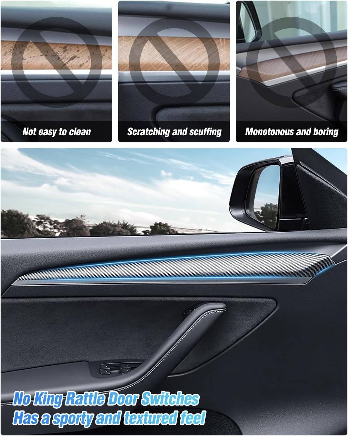 Interieur-Set für Tesla Model 3 & Y - Carbonfaser-Optik - bis zu 34% Rabatt