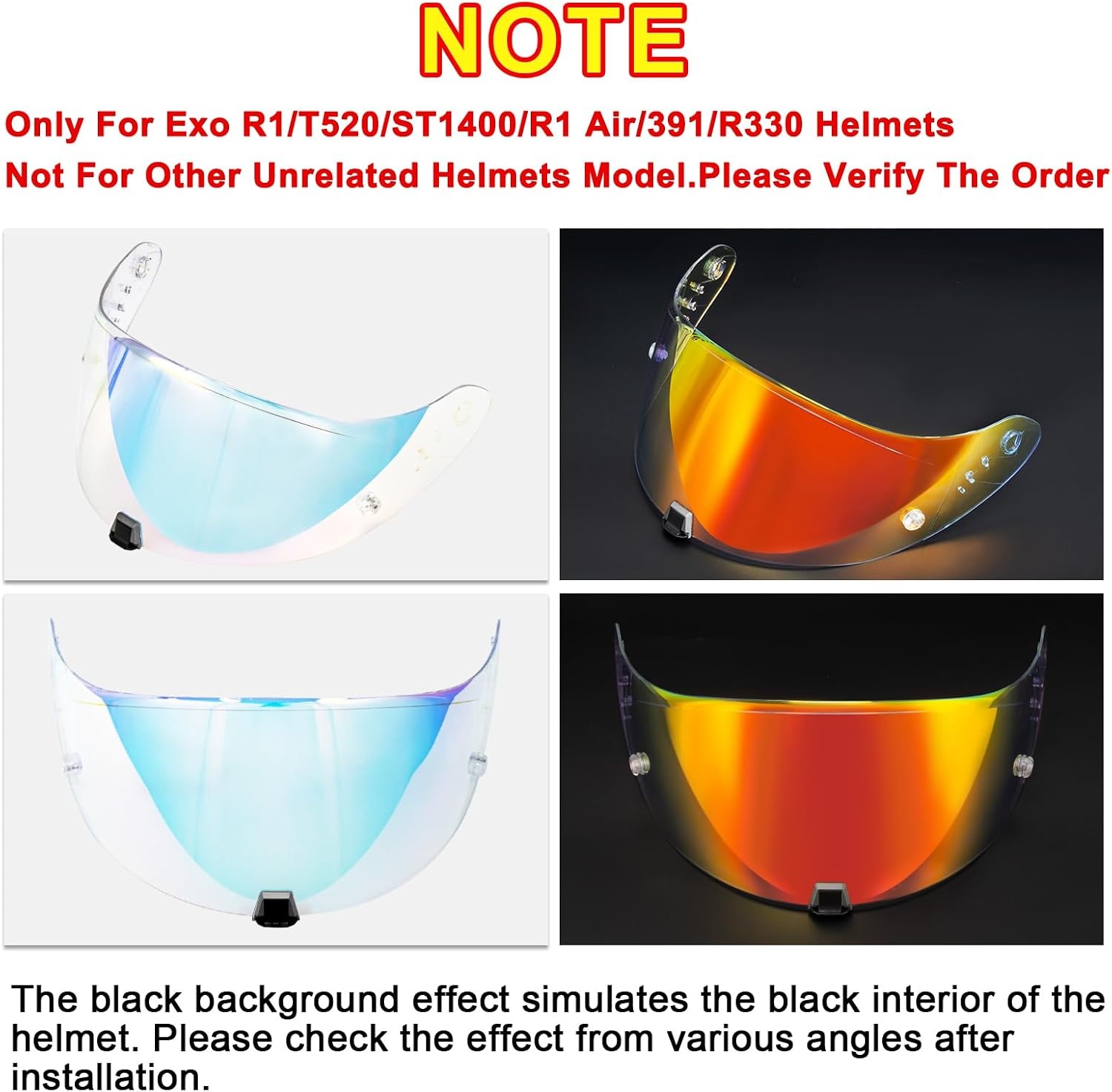 Motorradhelm-Visier für Scorpion Helme - Transparent Rot - bis zu 32% reduziert
