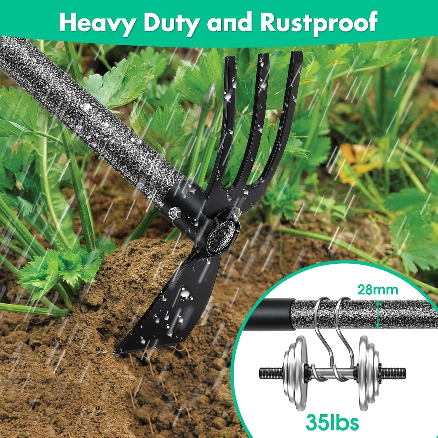 Gartenhacke mit Grubber, 110 cm Stiel, verstellbar - jetzt bis zu 31% Rabatt