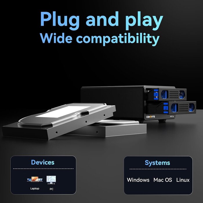 2-Bay Festplattengehäuse 2,5"/3,5" USB 3.0 bis zu 34% günstiger