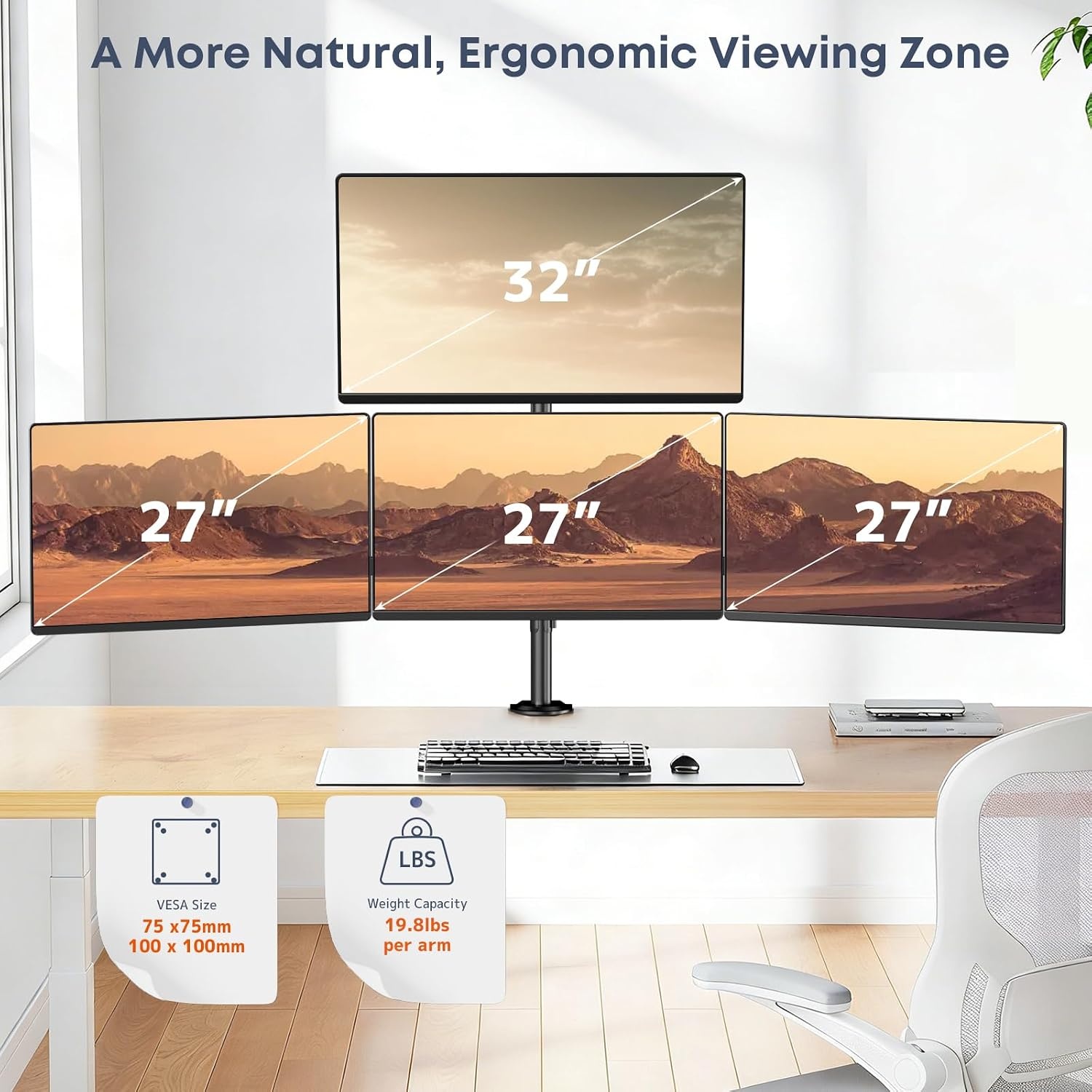 Monitorhalterung für 4 Bildschirme bis 32 Zoll - ergonomisch - bis zu 34% sparen