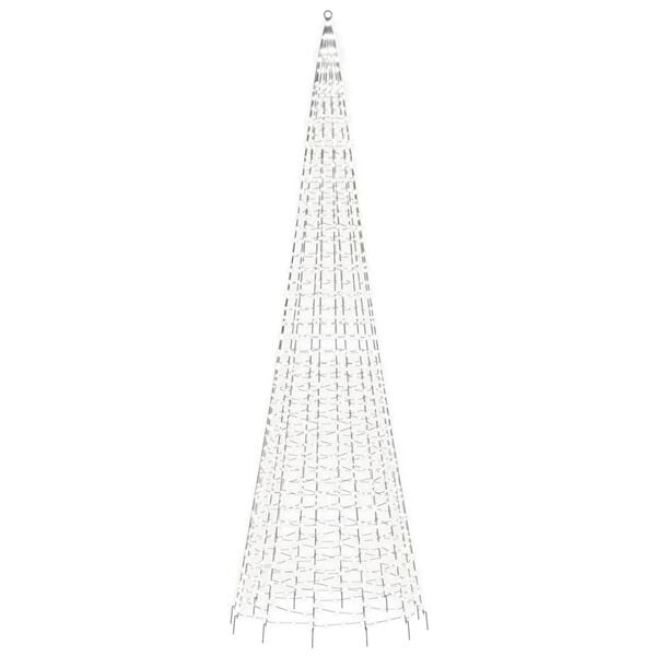 Vidaxl LED-Fahnenmast-Weihnachtsbaum 500cm, 1534 LEDs, Kaltweiß - bis zu 81% Rabatt