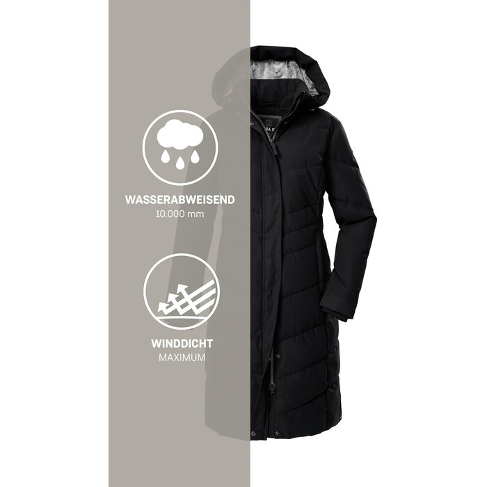 Gesteppte Damen Winterjacke Schwarz - Wasserabweisend - bis zu 35% reduziert