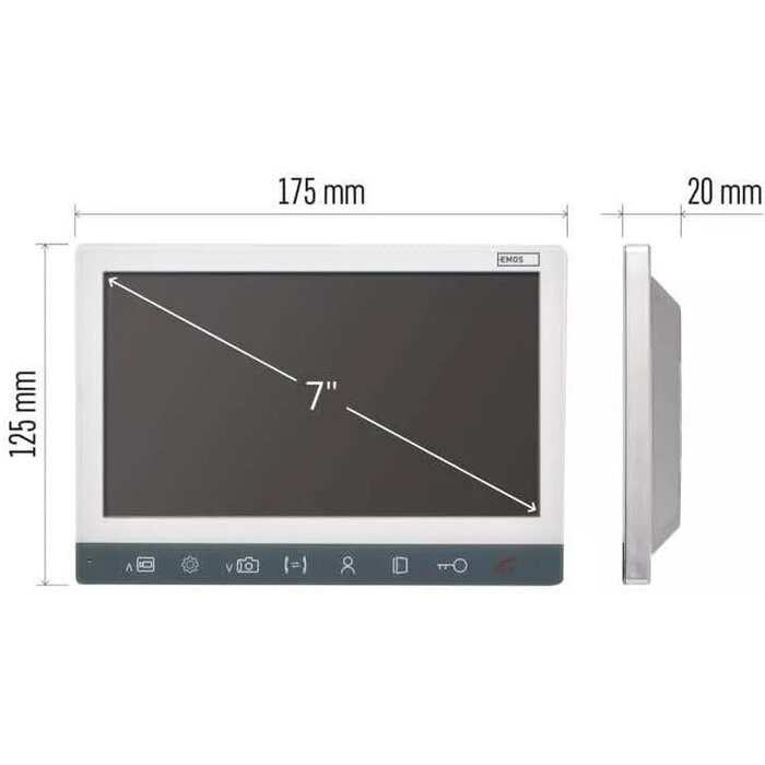 7 Zoll Zusatzmonitor für Videosprechanlage - Silber - bis zu 35% Rabatt