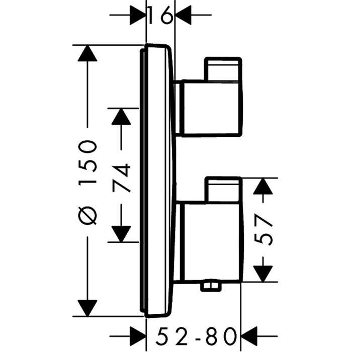 Unterputz-Duschthermostat 1 Funktion - Chrom - bis zu 35% Rabatt
