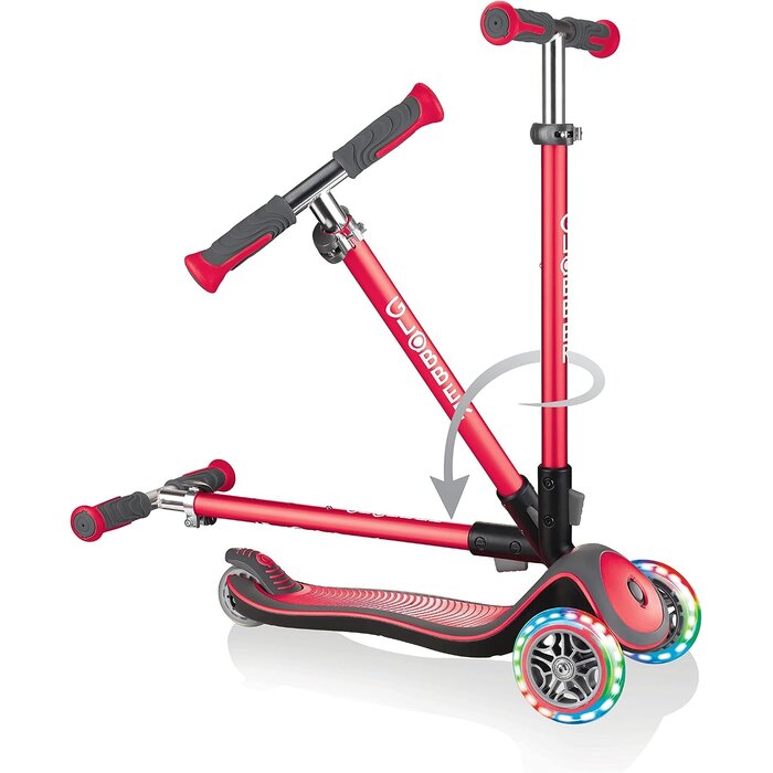 3-Rad Kinderroller mit LED-Rollen - höhenverstellbar - Rot - bis zu 34% sparen