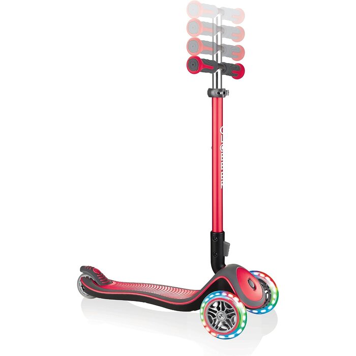 3-Rad Kinderroller mit LED-Rollen - höhenverstellbar - Rot - bis zu 34% sparen