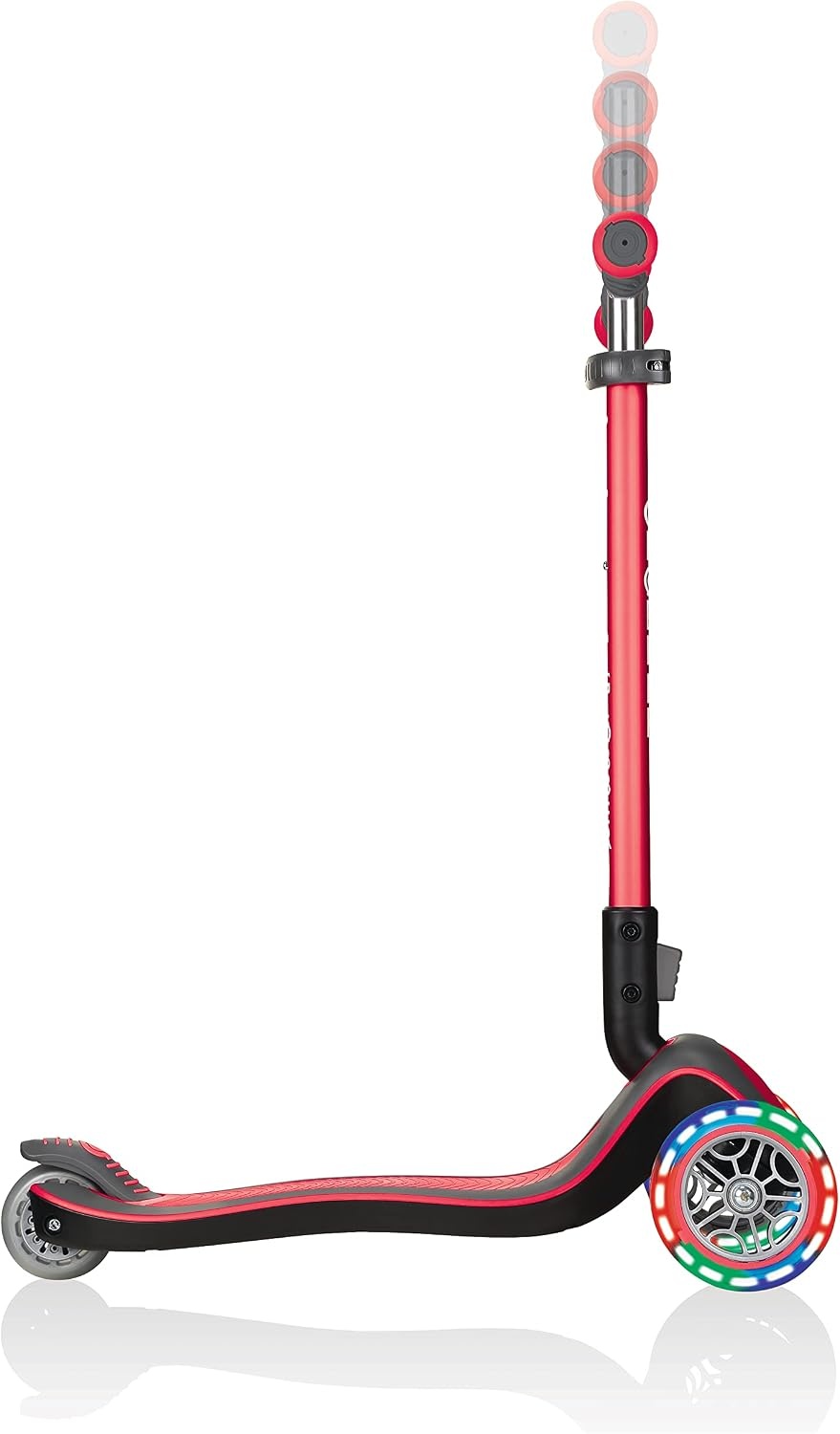 3-Rad Kinderroller mit LED-Rollen - höhenverstellbar - Rot - bis zu 34% sparen