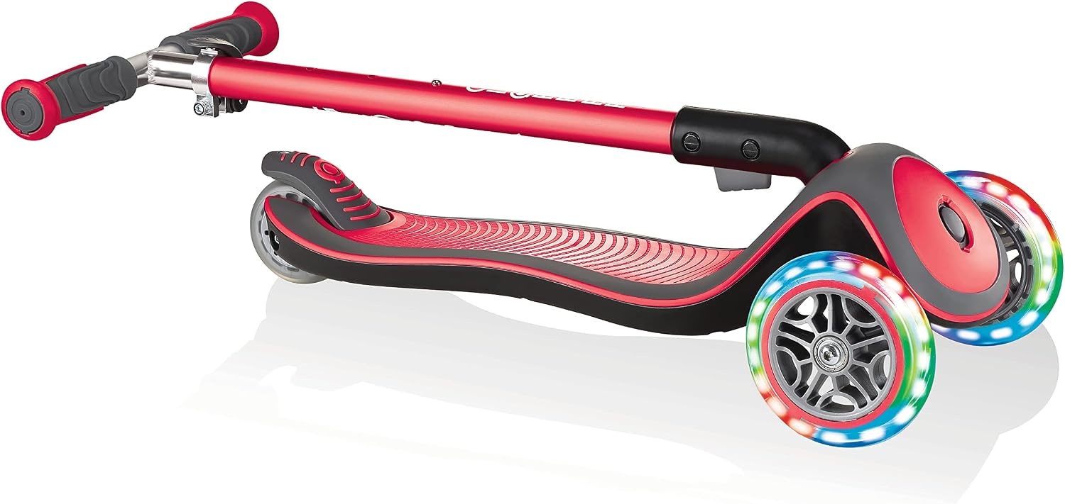 3-Rad Kinderroller mit LED-Rollen - höhenverstellbar - Rot - bis zu 34% sparen