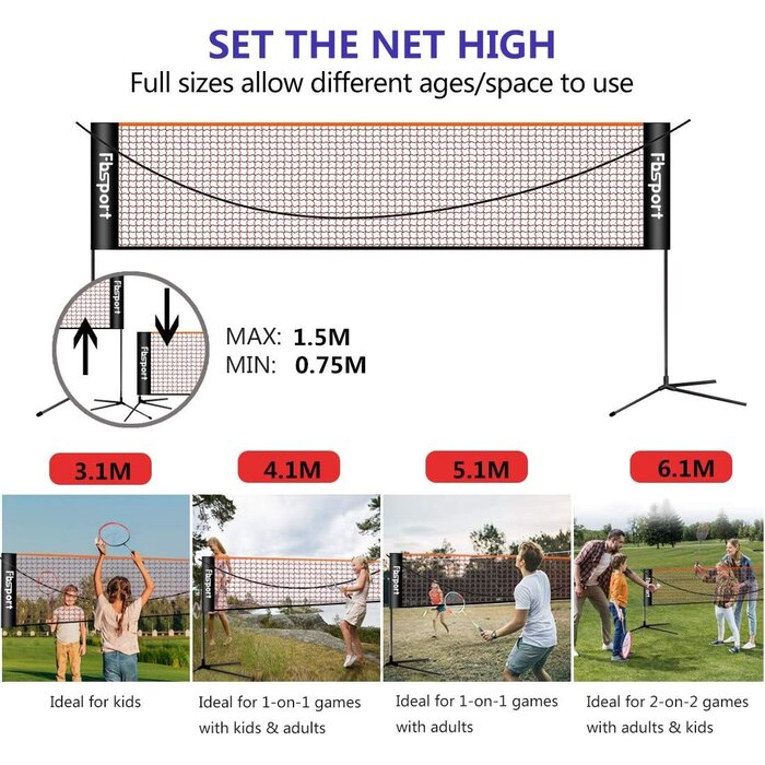 Multifunktionales Sportnetz für Badminton & Volleyball - bis zu 34% sparen