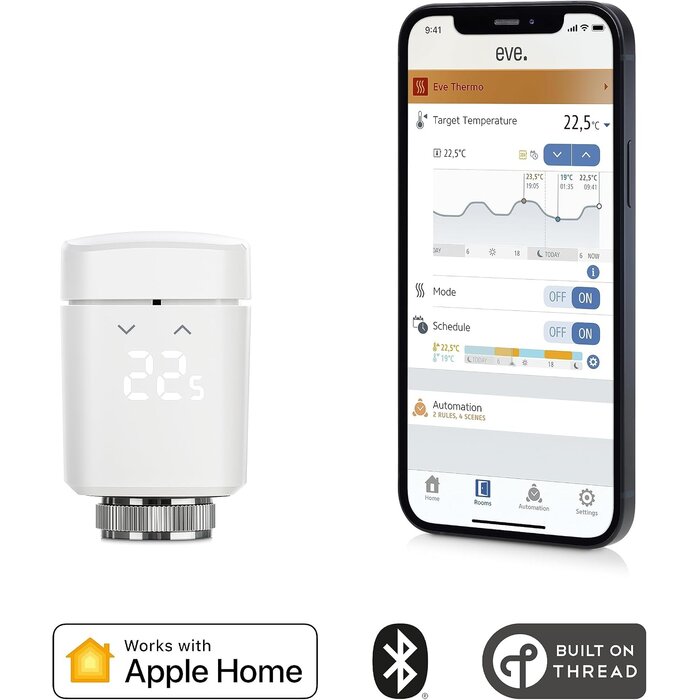 Smarter Heizkörperthermostat mit LED & Thread - bis zu 34% sparen