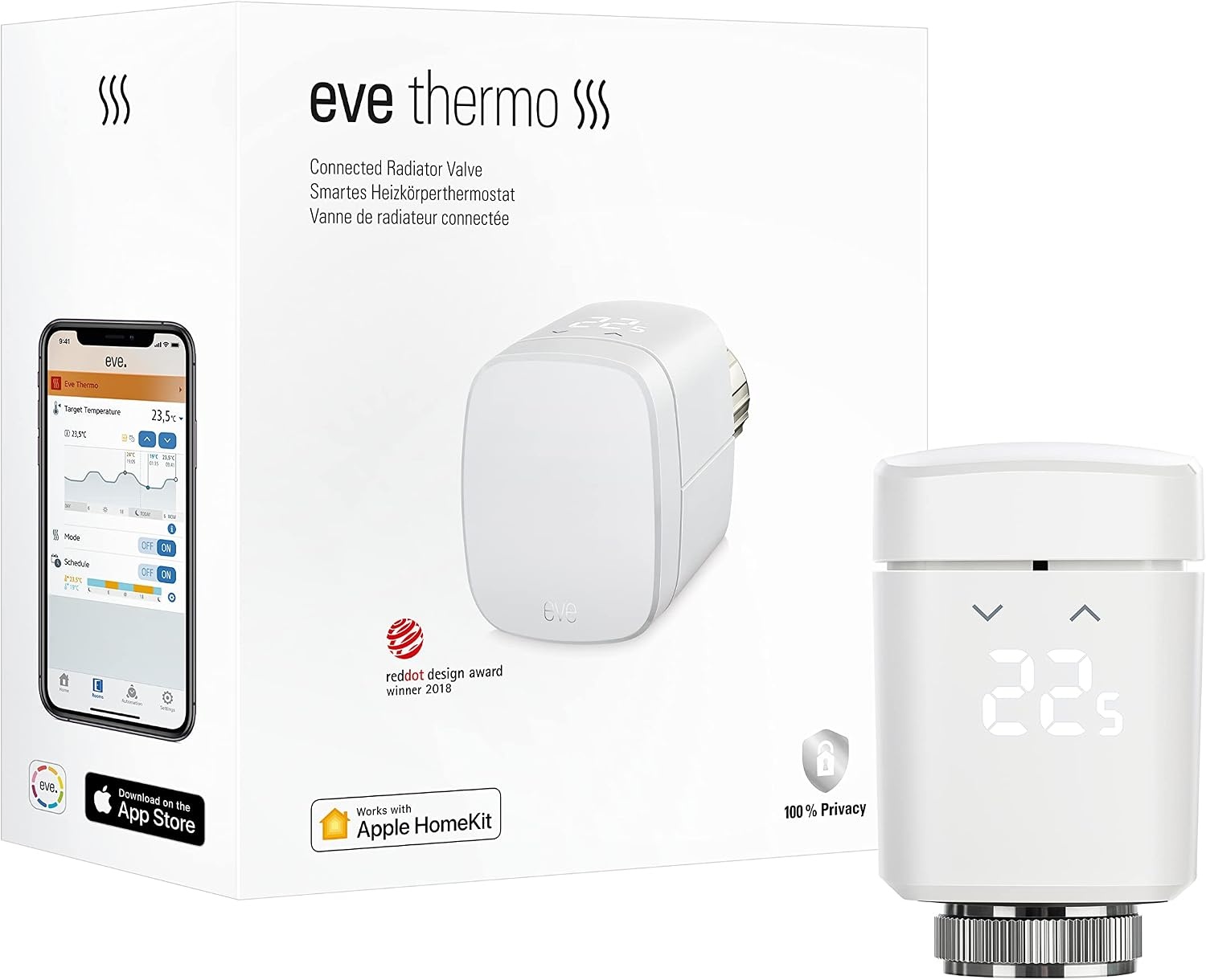 Smarter Heizkörperthermostat mit LED & Thread - bis zu 34% sparen