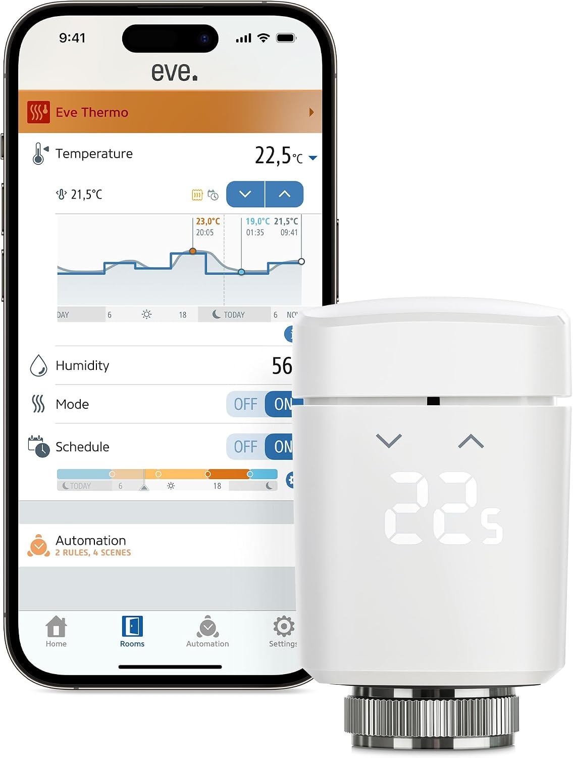 Smarter Heizkörperthermostat mit LED & Thread - bis zu 34% sparen