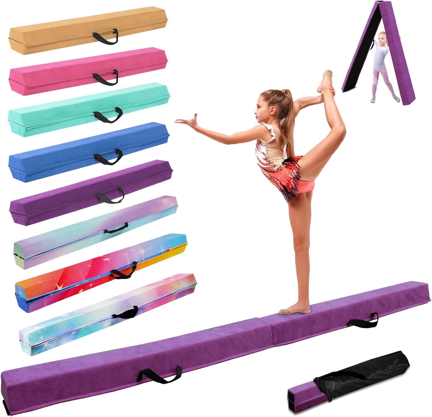 Klappbarer Gymnastikbalken 270 cm, Lila - Outlet bis zu 34% günstiger