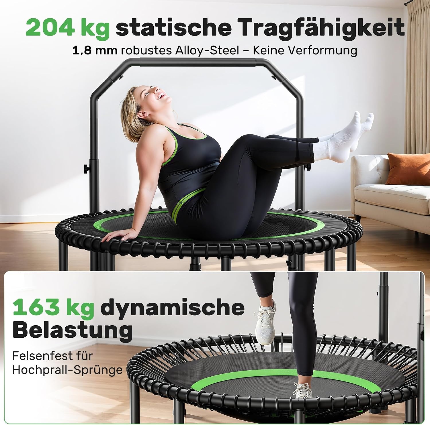 Fitness Trampolin klappbar 102 cm - bis zu 35% Rabatt im Outlet