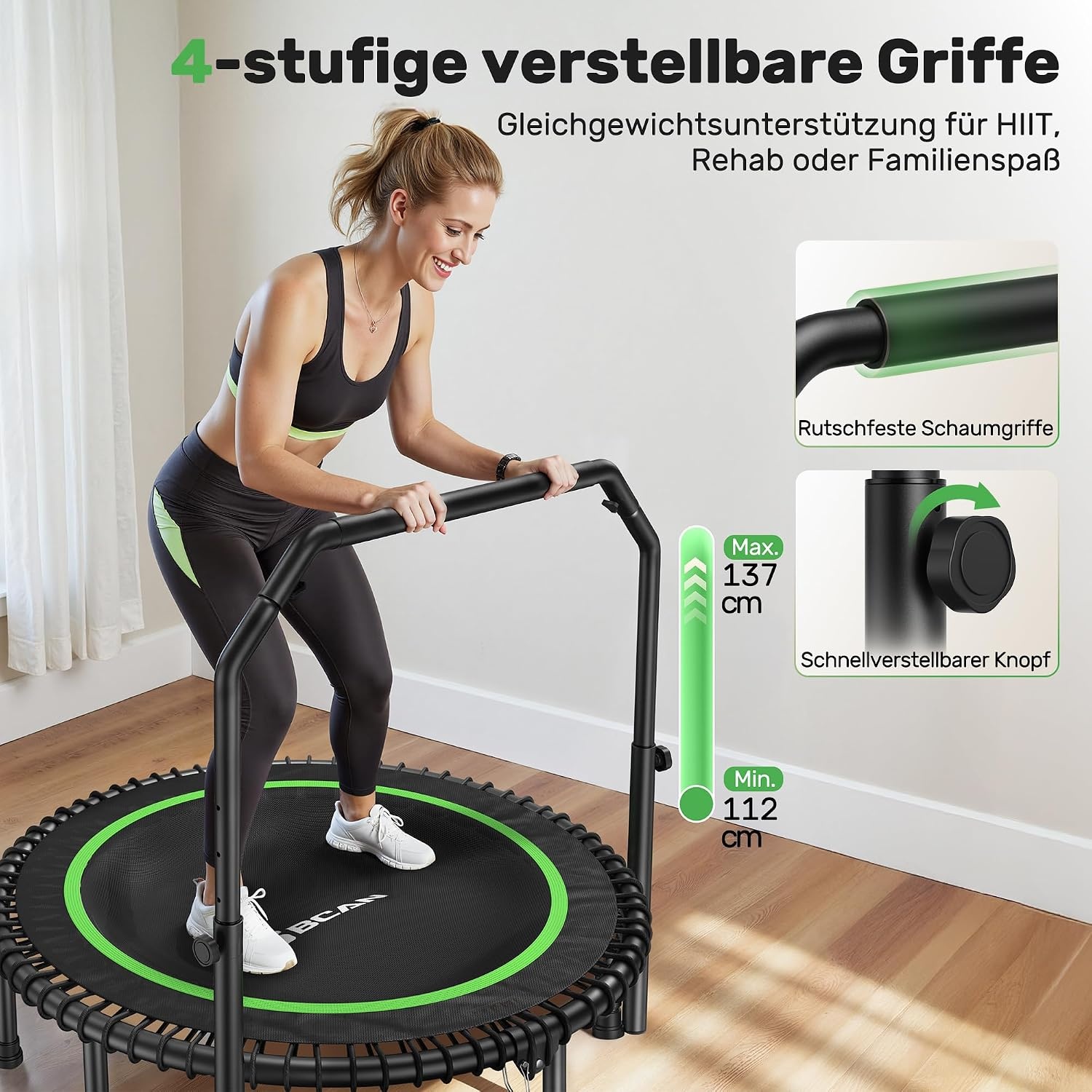 Fitness Trampolin klappbar 102 cm - bis zu 35% Rabatt im Outlet