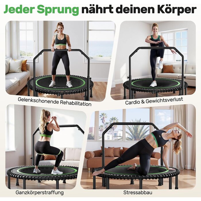 Fitness Trampolin klappbar 102 cm - bis zu 35% Rabatt im Outlet