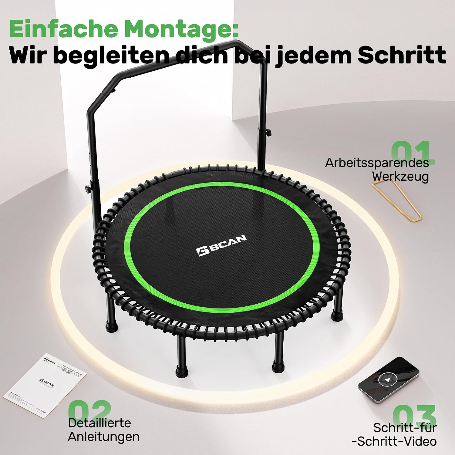 Fitness Trampolin klappbar 102 cm - bis zu 35% Rabatt im Outlet