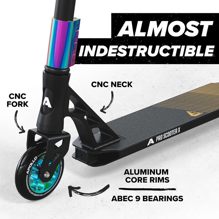 Stunt-Scooter mit 110 mm Rollen - Rainbow Design - bis zu 35% Rabatt