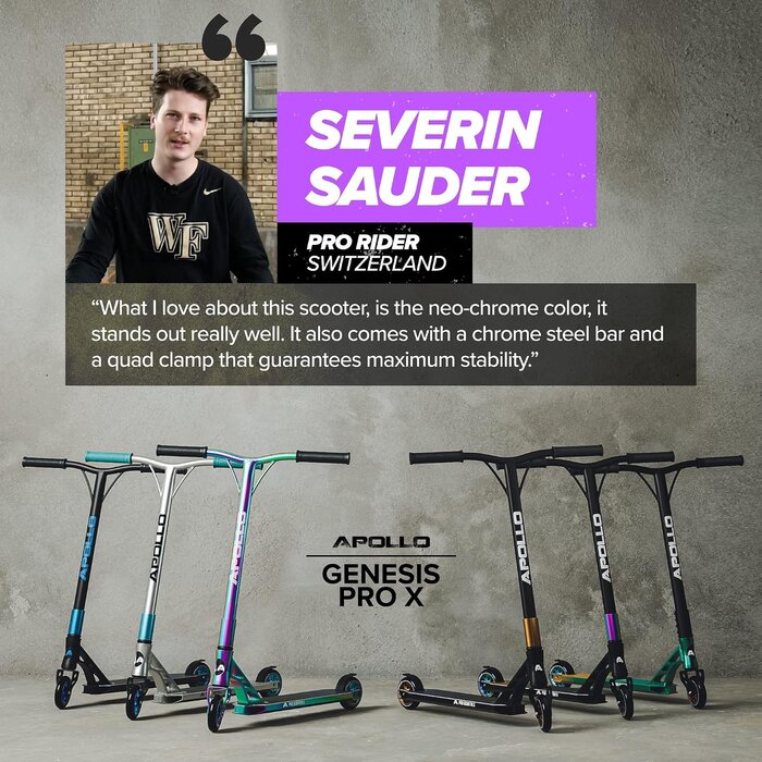 Stunt-Scooter mit 110 mm Rollen - Rainbow Design - bis zu 35% Rabatt