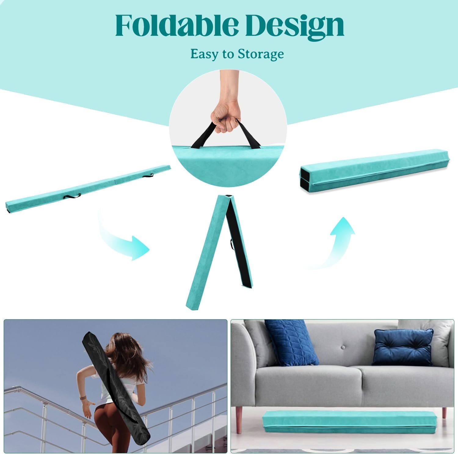 Klappbarer Gymnastik-Balken 270 cm - Grün - Bis zu 34% Rabatt