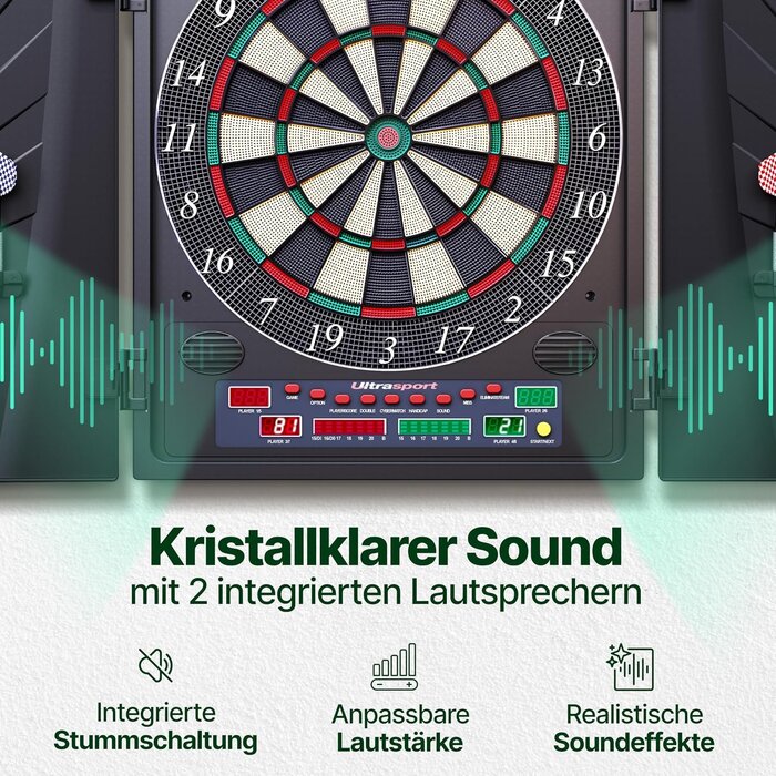 Elektronische Dartscheibe mit Türen - 16 Spieler - bis zu 34% Rabatt