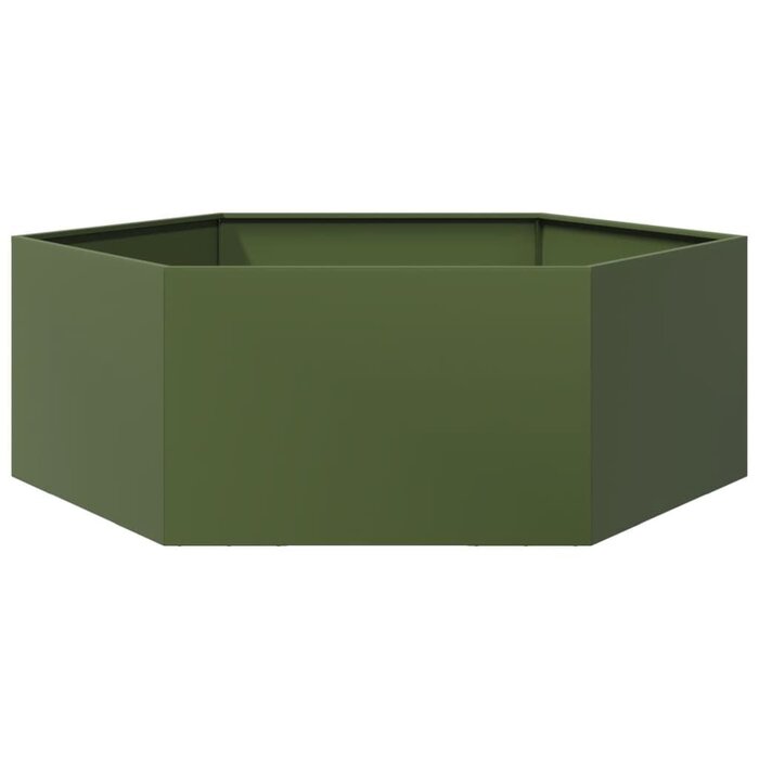 Vidaxl Sechseckiges Hochbeet 138x120x45cm in Olivgrün - Jetzt bis zu 29% sparen